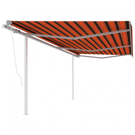  Automatiniu būdu ištraukiama markizė, oranžinė ir ruda, 6x3m 