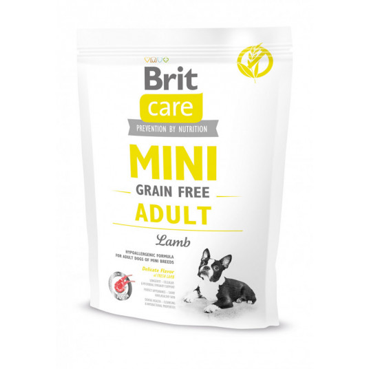 Pašaras šunims Brit Care Mini Adult Lamb sausas maistas mažų veislių šunims su ėriena 400 g