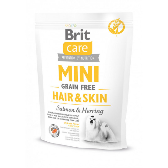 Pašaras šunims Brit Care Mini Hair&Skin sausas maistas mažų veislių šunims 400 g