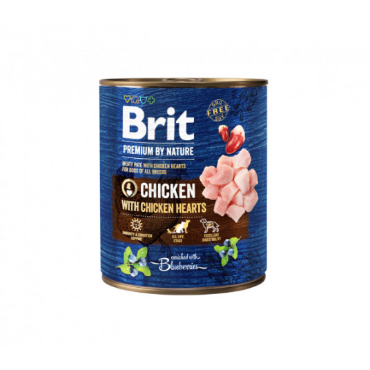 Brit Premium by Nature kons. šunims Chicken with Hearts 800 g