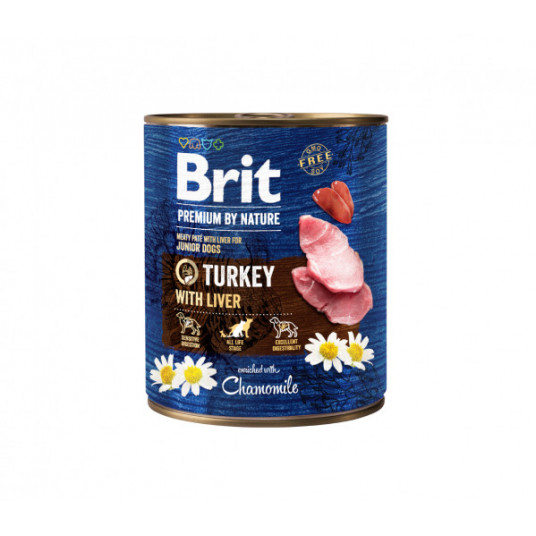 Brit Premium by Nature kons. šunims Turkey with Liver 800 g