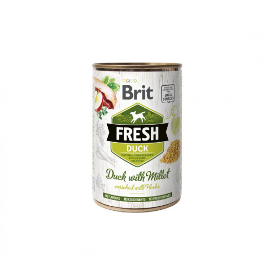  Brit Fresh konservai šunims Duck&Millet 400 g 