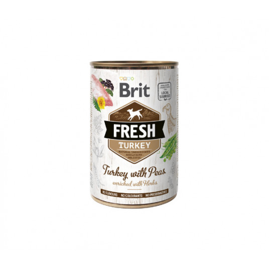 Brit Fresh konservai šunims Turkey&Peas 400 g 