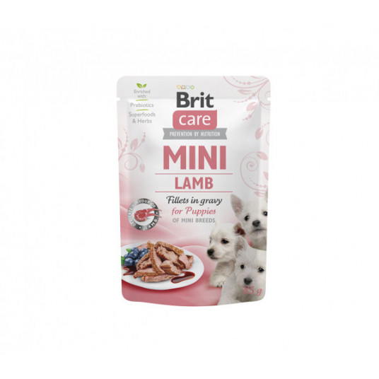  Brit Care Mini kons. šunims maiš. Puppy Lamb fillets in gravy 85 g 