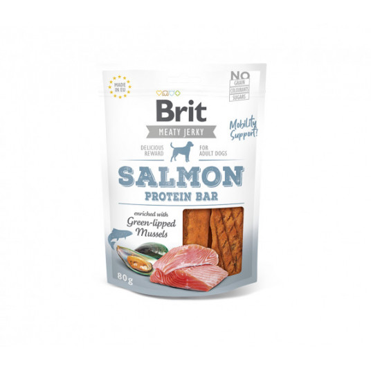  Skanėstas šunims Brit Jerky Salmon Protein Bar skanėstas 80 g 