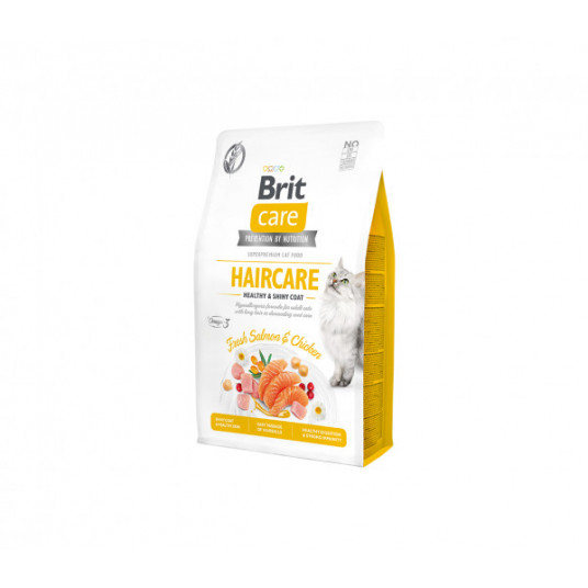  Pašaras katėms Brit Care Cat GF Haircare Healthy&Shiny Coat katėms 0,4 kg 