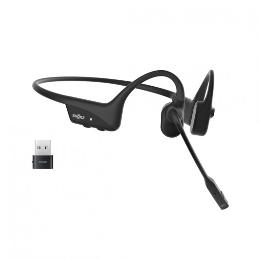  SHOKZ C110-AA-BK Ausinės be mikrofono ir ausinės su mikrofonu Laisvų rankų įranga Bevielis Ausinės su kabliukais Biuras / skambučių centras USB A tipo Bluetooth Juoda 