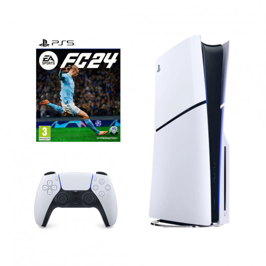  Žaidimų konsolė Sony Playstation 5 Slim (PS5) 1TB White + EA SPORTS FC 24 PS5 DISK 