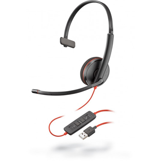 Plantronics Blackwire 3210, headset (black, USB, mono) 
