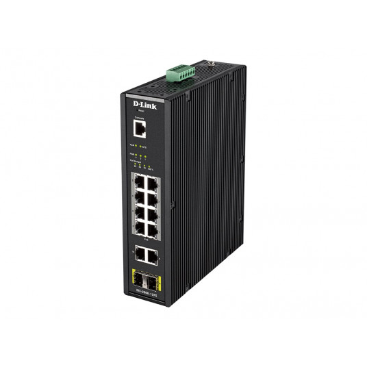  D-LINK DIS-200G-12PS L2 Managed Industrial Switch with 10 10/100/1000Base-T and 2 1000Base-X SFP ports D-Link Switch DIS-200G-12PS 