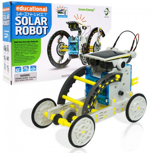 Saulės energija maitinamas robotas 14in1