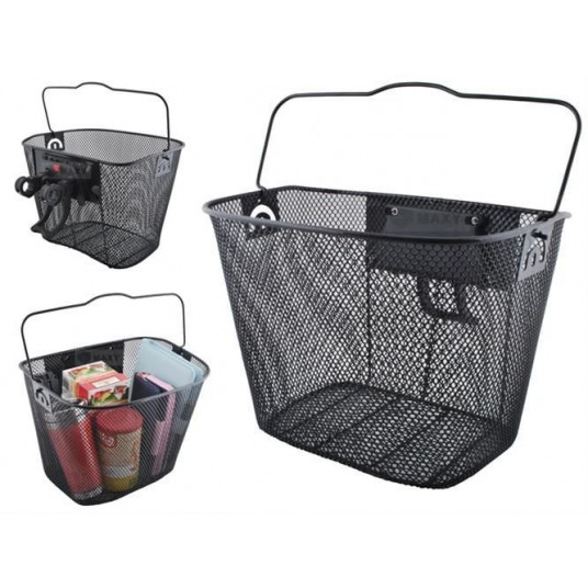RoGer Metal Basket for Bicycle / 6kg / 33x25x23 cm / Black