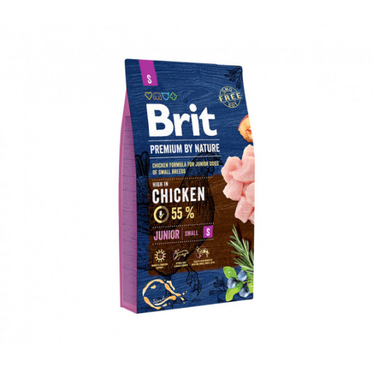  Pašaras šunims Brit Premium By Nature Junior S šunims 1kg 