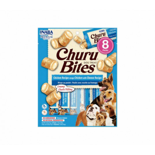 Churu Dog Bites skanėstas šunims Chicken Cheese 96 g