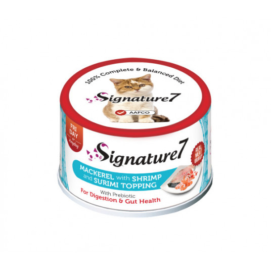  Signature7 Mackerel with Shrimp & Surimi konservai katėms su skumbre ir krevetėmis 70 g 