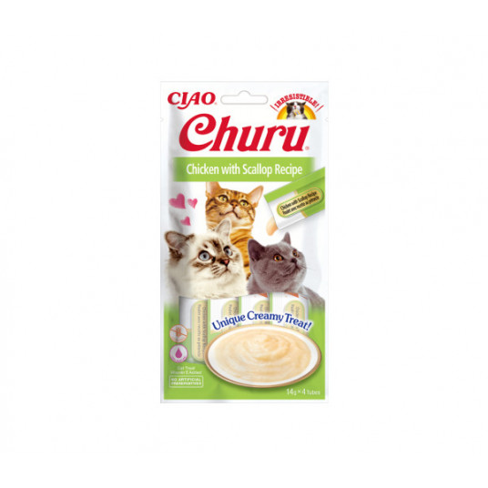 Churu Chicken Scallop skanėstas katėms su vištiena ir šukutėmis 56 g