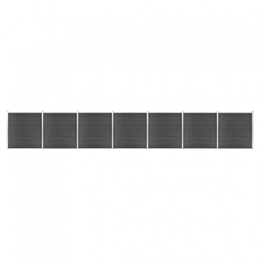  Tvoros segmentų rinkinys, juodos spalvos, 1218x186cm, WPC 