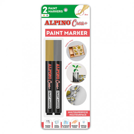 Žymekliai (vandens pagrindu) ALPINO Crea+ 2vnt auk+sid blis