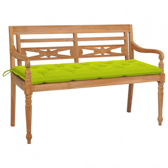 Batavia suoliukas su šviesiai žalia pagalvėle, 150cm, tikmedis