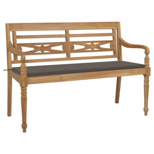 Batavia suoliukas su taupe spalvos pagalvėle, 150cm, tikmedis