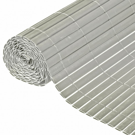 Nature Dvipusė sodo pertvara, pilkos spalvos, 1x3m, PVC