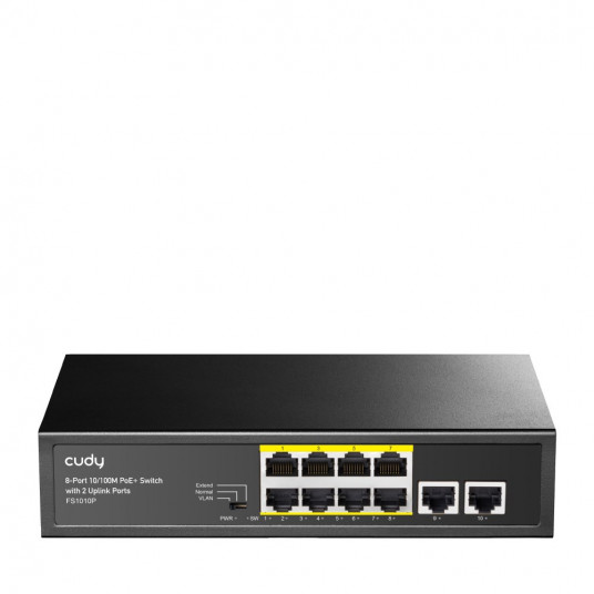  Cudy FS1010P tinklo komutatorius Fast Ethernet (10/100) Maitinimas per Eternetą (PoE) Juoda 