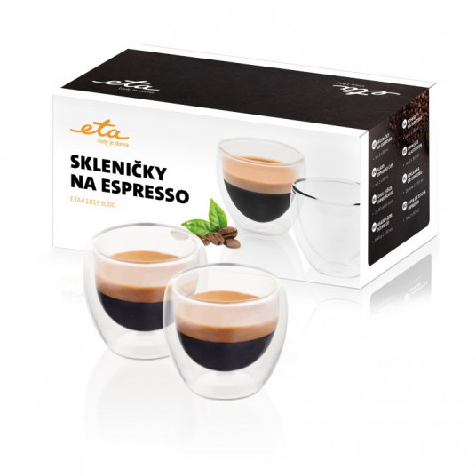  ETA Espresso cups ETA418193000 For espresso coffee, 2 pc(s), Dishwasher proof, Glass 