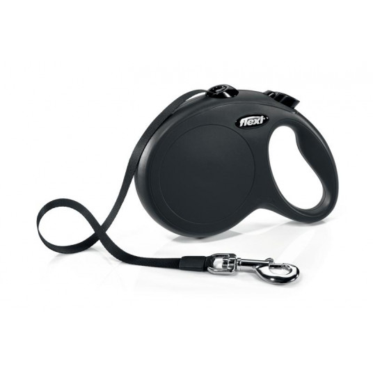 Flexi Classic L, iki 50kg 5m juostelinis, juodos spalvos