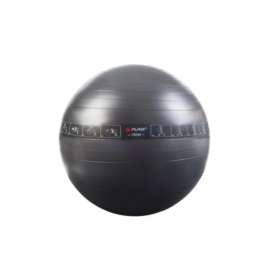  Pure2Improve P2I200080 Exercise Ball, 75 cm, Black, PVC 