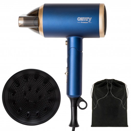  Camry CR 2268 Hair dryer, 1800W ION, Diffuser, Blue/Gold Camry 
