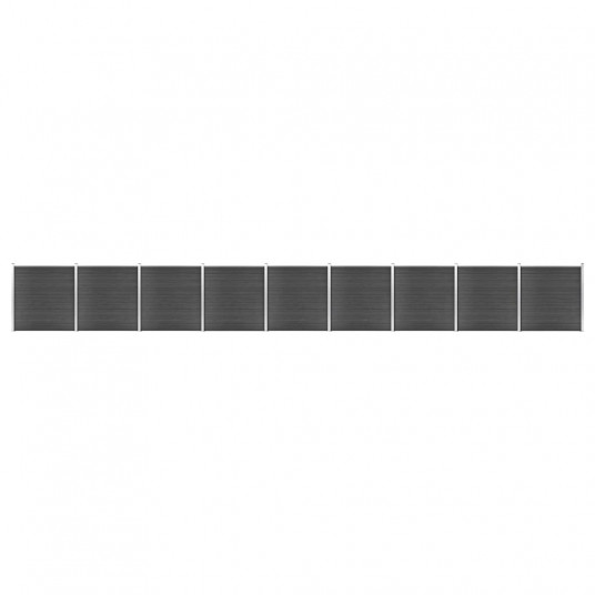  Tvoros segmentų rinkinys, juodos spalvos, 1564x186cm, WPC 