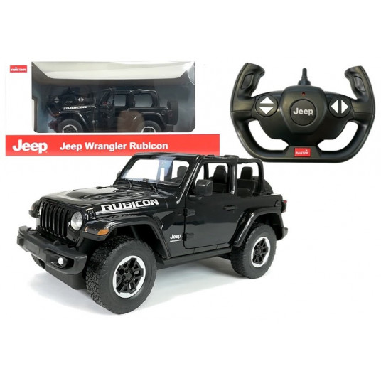 Nuotoliniu būdu valdomas automobilis Jeep Wrangler Rubicon, 1:14, juodas