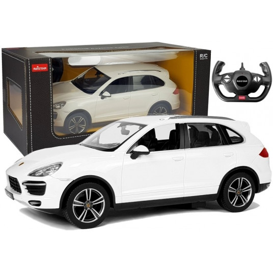 Nuotoliniu būdu valdomas automobilis - Porsche Cayenne Rastar, baltas