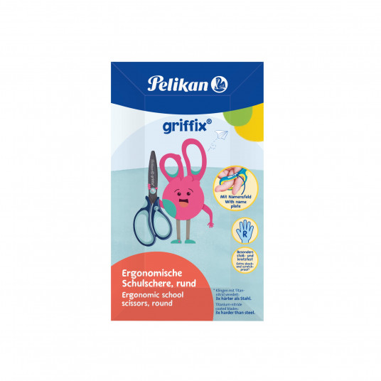 Žirklės bukais galais GRIFFIX "R" 14cm blue