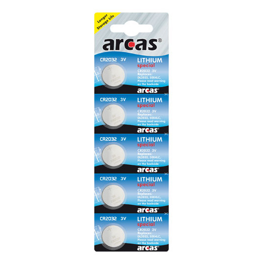  Arcas CR2032, Lithium, 5 pc(s) 