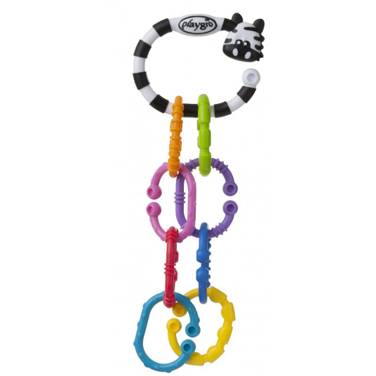  PLAYGRO vežimėlio žaislas Zebra 9 Links Swing Tag Clip Strip, 01845584649 