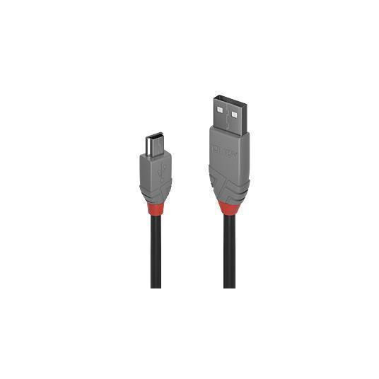  CABLE USB2 A TO MINI-B 0.5M/ANTHRA 36721 LINDY 