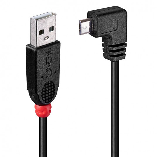  CABLE USB2 A TO MICRO-B 1M/90 DEGREE 31976 LINDY 