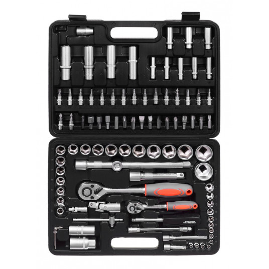  94 vnt. veržliarakčių rinkinys 1/2", 1/4" T58687 STHOR 