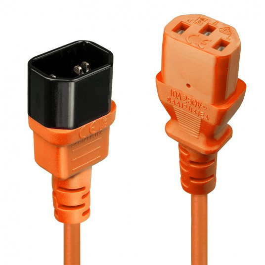  CABLE POWER IEC EXTENSION 1M/ORANGE 30474 LINDY 