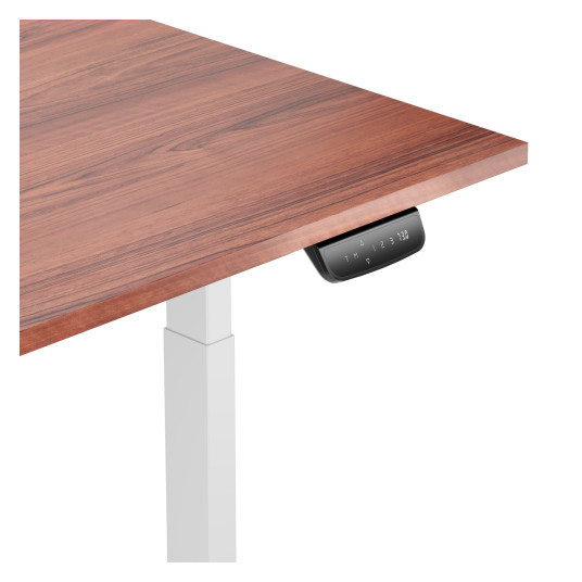  Reguliuojamo aukščio stalas Up Up Bjorn baltas, stalviršis L tamsaus riešuto spalvos 