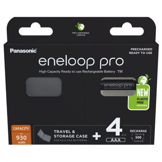  Elementai PANASONIC ENELOOP Pro BK-4HCDEC4BE 930mAh 4xAAA 