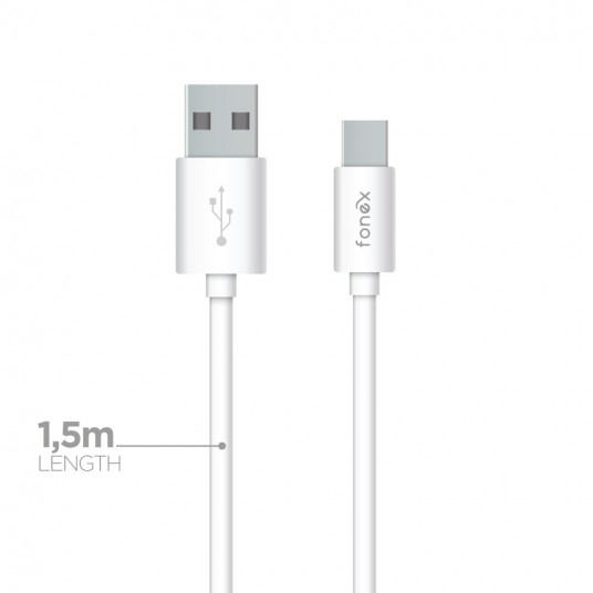 Data Cable USB to Type-C 25W 1.5m By Fonex White