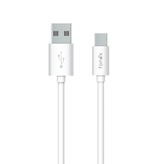 Data Cable USB to Type-C 25W 1m By Fonex White