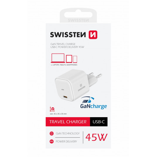  Swissten GaN Travel Charger USB-C 45W 