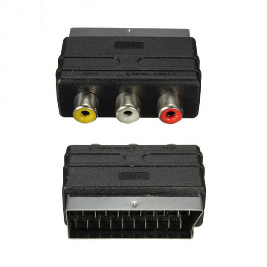  Adapteris 3RCA-SCART  Black 