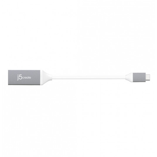  J5create USB-C ir 4K HDMI adapteris (USB-C m - 4K HDMI f 10 cm; spalva sidabrinė balta) JCA153G-N 