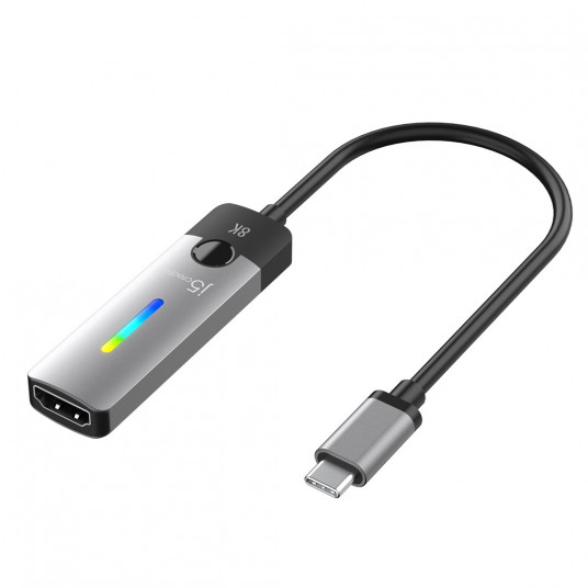  j5create JCA157 vaizdo kabelio adapteris 10 m C tipo USB HDMI Juoda, Pilka 