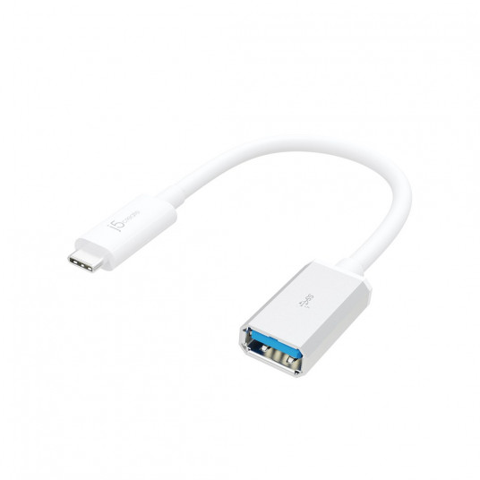  Adapteris j5create USB-C 3.1 - A tipo adapteris (USB-C m - USB3.1 f 10cm; spalva balta) JUCX05-N 