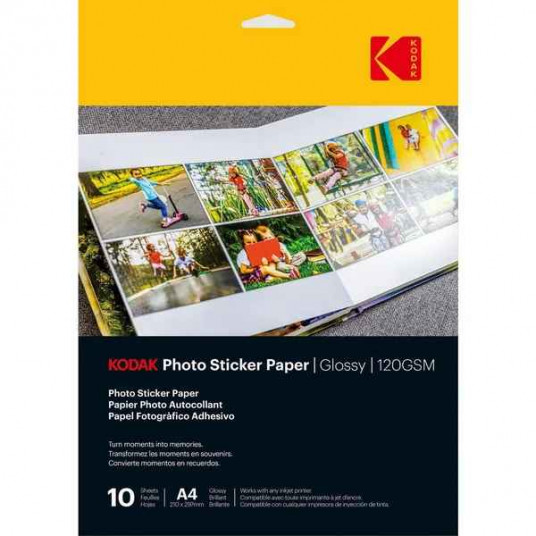  Kodak Photo Sticker Paper Gloss 120gsm A4x10 (3510645) 